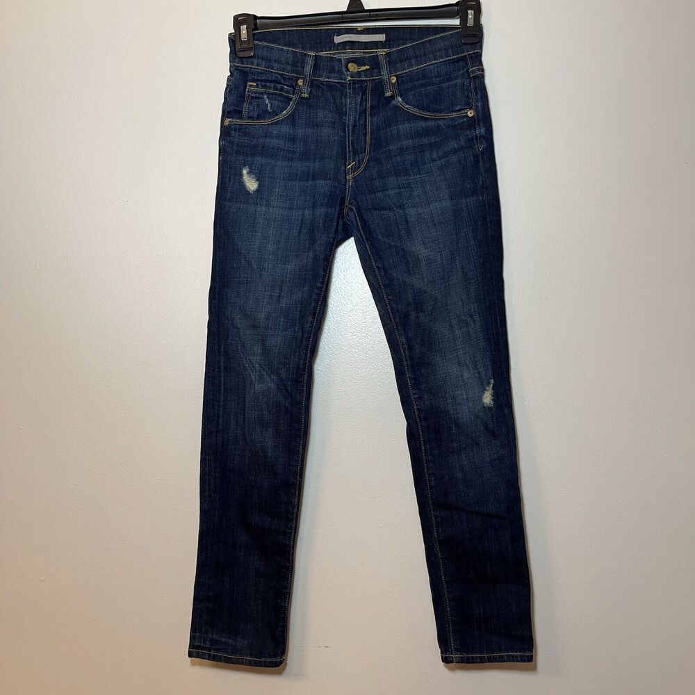 Vince Jeans Size 24 Blue Denim‎ Stretch Distressed 5 pocket Skinny